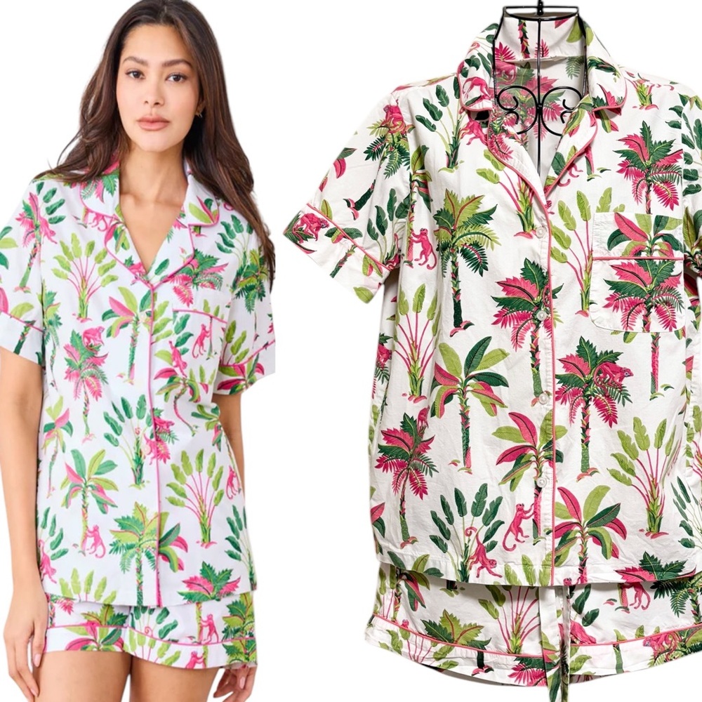 Printfresh Royal Palms Tropical Short Sleep Summer Set Size X-Small